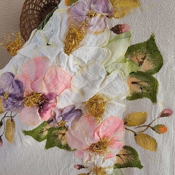 Vintage Ana Rosa Hand Painted Shawl - Picture 6 of 11